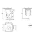 VOREL Industrierad mit Schwenkgabelbremse 100 mm 45 kg