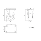 VOREL Industrierad Feste Gabel 40 mm 20 kg