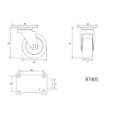 VOREL Industrierad-Schwenkgabel 40 mm 20 kg