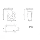 VOREL Industrierad-Schwenkgabel 50 mm 25 kg
