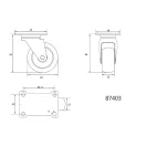 VOREL Industrierad-Schwenkgabel 65 mm 30 kg
