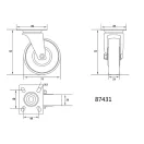 VOREL Industrierad-Schwenkgabel 75 mm 40 kg