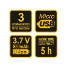 VOREL Batterie-LED-Stirnlampe