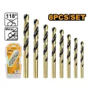 INGCO Schneckenbohrerset 8-teilig 2-8 mm HSS zylindrisch