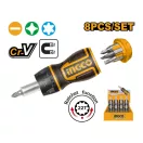 INGCO Ratschenschraubendreher-Set 8-teilig CrV