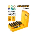 INGCO Schlag-Bitset 25 mm 30-teilig S2