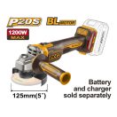 INGCO Akku-Winkelschleifer 125 mm bürstenlos 20 V (ohne Akku und Ladegerät)