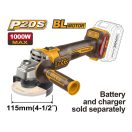 INGCO Akku-Winkelschleifer 115 mm bürstenlos 20 V (ohne Akku und Ladegerät)