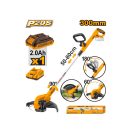 INGCO Akku-Grasschneider 300 mm 20 V (1 x 2,0 Ah Akku + Ladegerät)