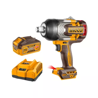   INGCO Akku-Schlagschrauber 3/4" 1750 Nm bürstenlos 20 V (2 x 8,0 Ah Akku + Ladegerät)