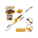 INGCO Akku-Hochheckenschere 0-400 mm 460 mm 20 V (1 x 2,0 Ah Akku + Ladegerät)