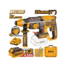 INGCO Akku-Kombihammer 2,5 J SDS-Plus bürstenlos 20 V (2 x 4,0 Ah Akku + Ladegerät)