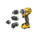 DEWALT Akku-Bohrschrauber mit Wechselkopf 12 V (2 x 3,0 Ah Akku + Ladegerät + TSTAK) DCD703L2T