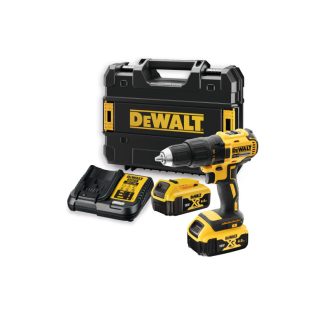   DEWALT Akku-Bohrschrauber 18 V (2 x 4,0 Ah Akku + Ladegerät + TSTAK) DCD777M2T