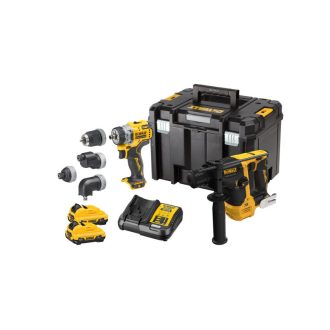   DEWALT Akku-Kraftpaket 12 V (DCH072 + DCD703 + 2 x 3,0 Ah Akku + Ladegerät)