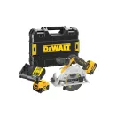 DEWALT Akku-Kreissäge 18 V ohne Kohlebürste (2 x 5,0 Ah Akkus + Ladegerät) DCS512P2