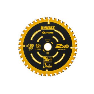 DEWALT EXTREME Sägeblatt für Holz 165 x 20 x 1,65 mm / 40T