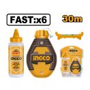 INGCO Malerleine Set 2-teilig 30 m (Kunststoffgehäuse Leine + blaue Farbe)