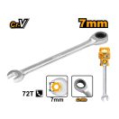 INGCO Ratschenringschlüssel 7 mm / 140 mm CrV