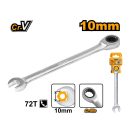 INGCO Ratschen-Ringschlüssel 10 mm / 159 mm CrV