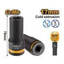 INGCO Langer Maschinen-Steckschlüssel 1/2" 17 mm CrMo