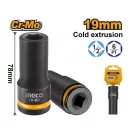 INGCO Langer Maschinen-Steckschlüssel 1/2" 19 mm CrMo