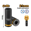 INGCO Langer Maschinen-Steckschlüssel 1/2" 21 mm CrMo