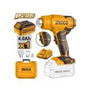 INGCO Akku-Heißluftpistole 550°C 20 V (1 x 4,0 Ah Akku + Ladegerät)