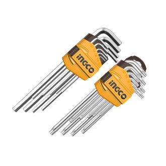 INGCO Langes Torx- und Inbusschlüsselset 18-teilig