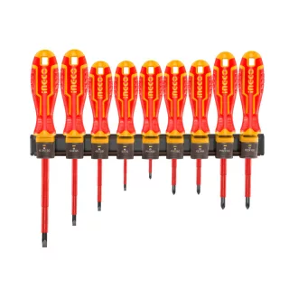   INGCO Schraubendreher-Set 9-teilig magnetisch bis 1000 V isoliert