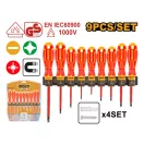 INGCO Schraubendreher-Set 9-teilig magnetisch bis 1000 V isoliert