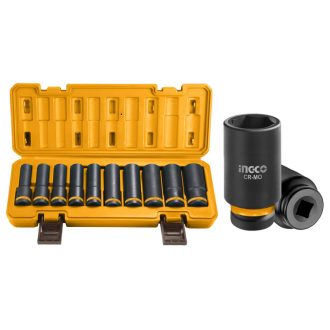   INGCO Maschinen-Steckschlüsselsatz 10-teilig 1/2" 10-24 mm CrMo