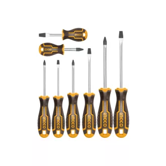INGCO Schraubendreher-Set 8-teilig magnetisch CrV