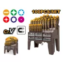 INGCO Schraubendreher und Bit-Set 100-teilig magnetisch CrV