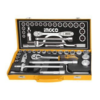 INGCO Steckschlüsselsatz 24-teilig 1/2" 10-32 mm CrV