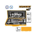 INGCO Steckschlüsselsatz 24-teilig 1/2" 10-32 mm CrV