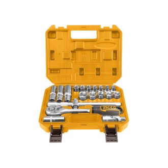 INGCO Steckschlüsselsatz 20-teilig 1/2" 10-24 mm CrV