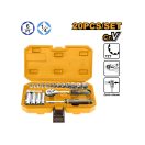 INGCO Steckschlüssel-Set 20-teilig 1/4" 4-14 mm CrV