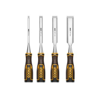 INGCO Stechbeitel-Set 4-teilig 6-25 mm mit Kunststoffgriff