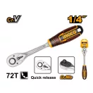 INGCO Ratschenantriebswelle 1/4" 155 mm 72T CrV