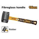INGCO Gummihammer 450 g mit Glasfaserstiel