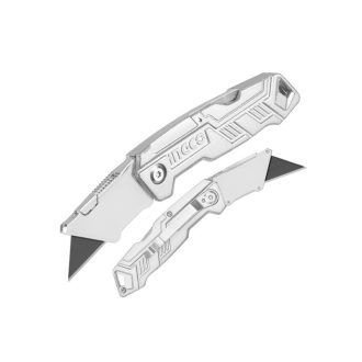   INGCO Klappbares Messer mit trapezförmiger Klinge + 6 Klingen