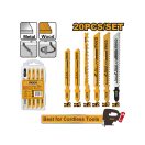 INGCO Dekupiersägeblatt für Holz, Metall (20 Stück)