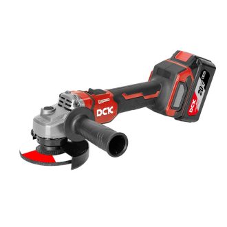   DCK Leichter Akku-Winkelschleifer 125 mm bürstenlos 20 V (2 x 4,0 Ah Akku + Ladegerät)