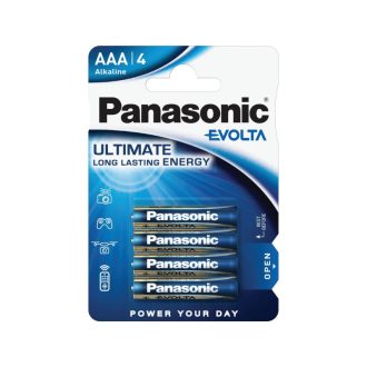   PANASONIC EVOLTA AAA/Micro super langlebige Alkalibatterie 1,5 V (4 Stück)