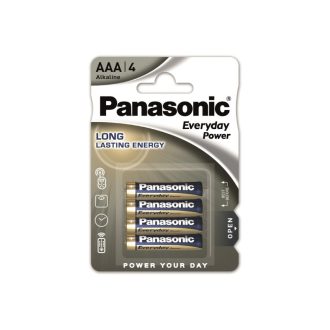   PANASONIC AAA/Micro langlebige Alkalibatterie 1,5 V (4 Stück)