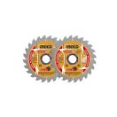 INGCO Sägeblatt für Holz 140 x 20 x 1,0 mm / 24 Zähne (2 Stück)