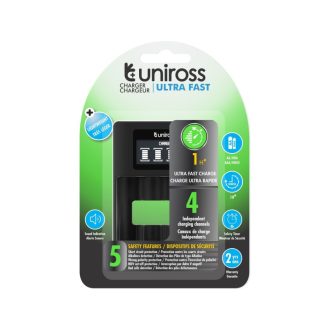 UNIROSS-Prozessor-Schnellladegerät mit LCD-AA/AAA-Schutz
