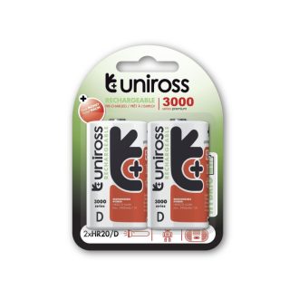 UNIROSS D/Goliath-Akku 1,2 V 3000 mAh (2 Stück)