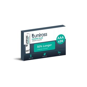   UNIROSS AAA/Micro langlebige Alkalibatterie 1,5 V (24 Stück)